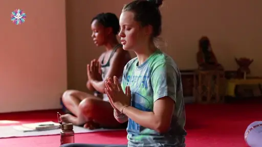 yoga training students
