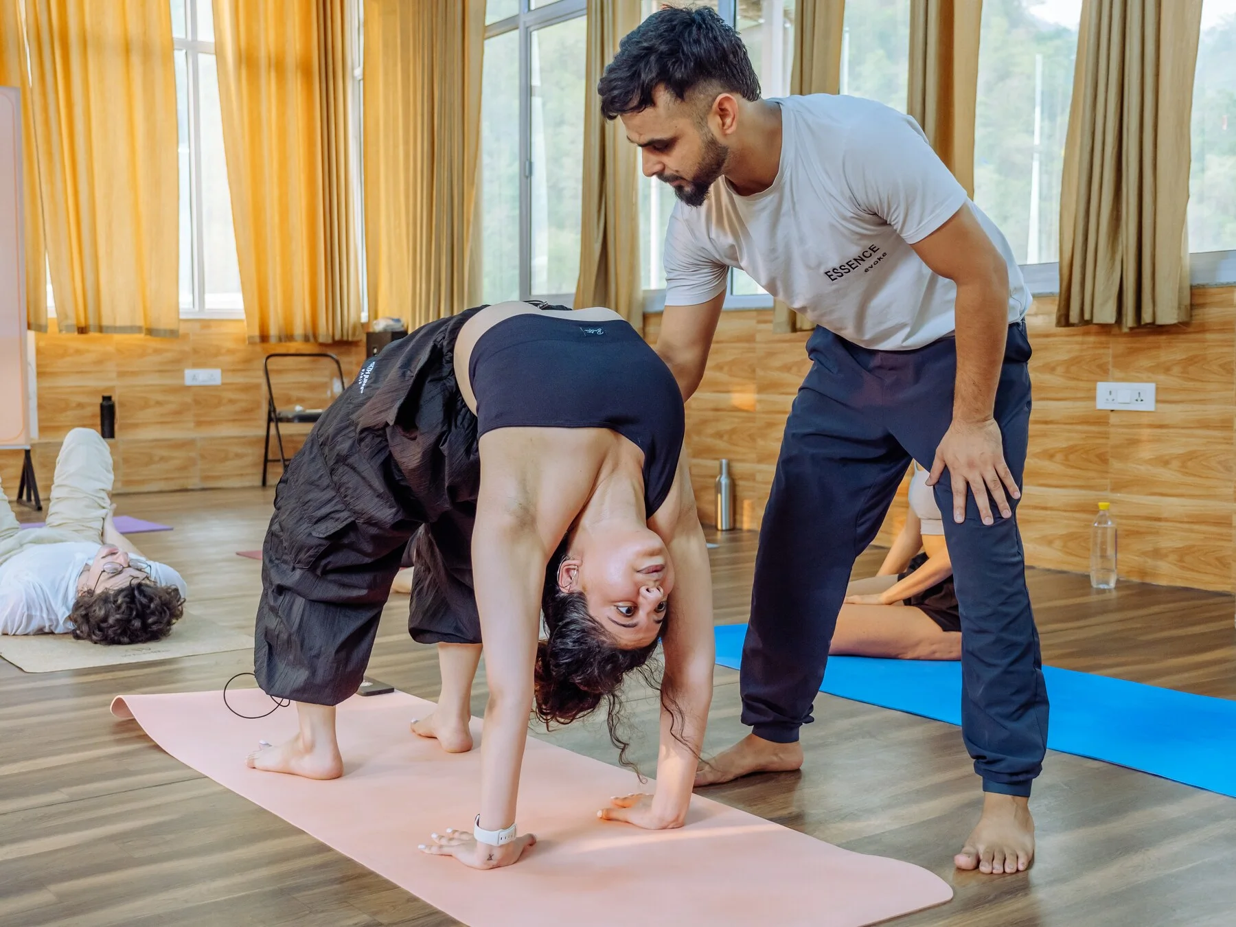Yoga anatomy and physiology class for the 200 hour certification at Rishikesh Yog Nirvana