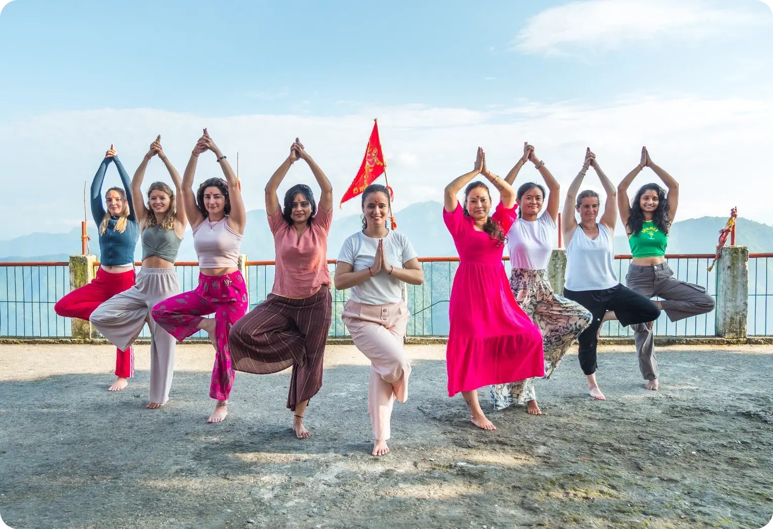 Group Yoga Nidra practice at Rishikesh Yog Nirvana